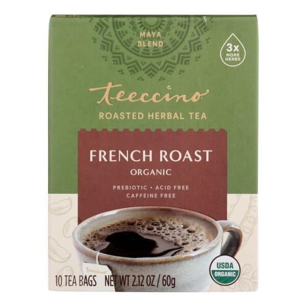 Teeccino French Roast Herbal Coffee Dark Roast - 10 Tea Bags - Case of 6 - Image 2