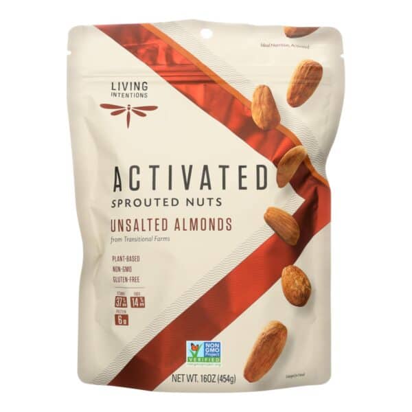Living Intentions Almonds - Sprouted - Unsalted - 16 oz - case of 4 - Image 3