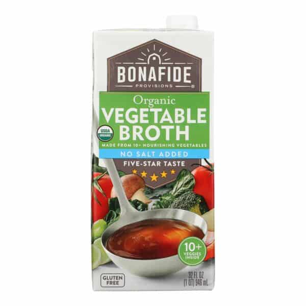 Bonafide Provisions - Broth Vegetable No Salt - Case of 6-32 OZ - Image 3