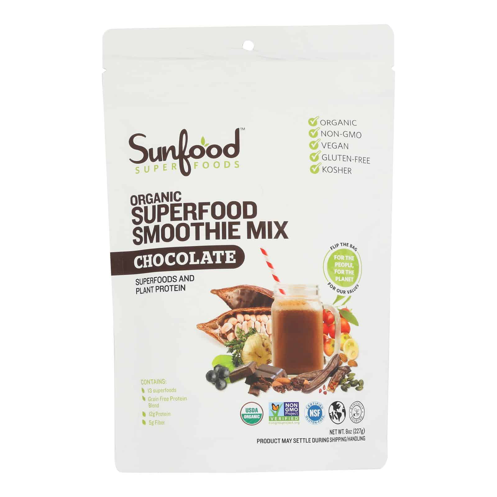 Sunfood - Smoothie Chocolate Sprfd - 1 Each-8 OZ - Image 3