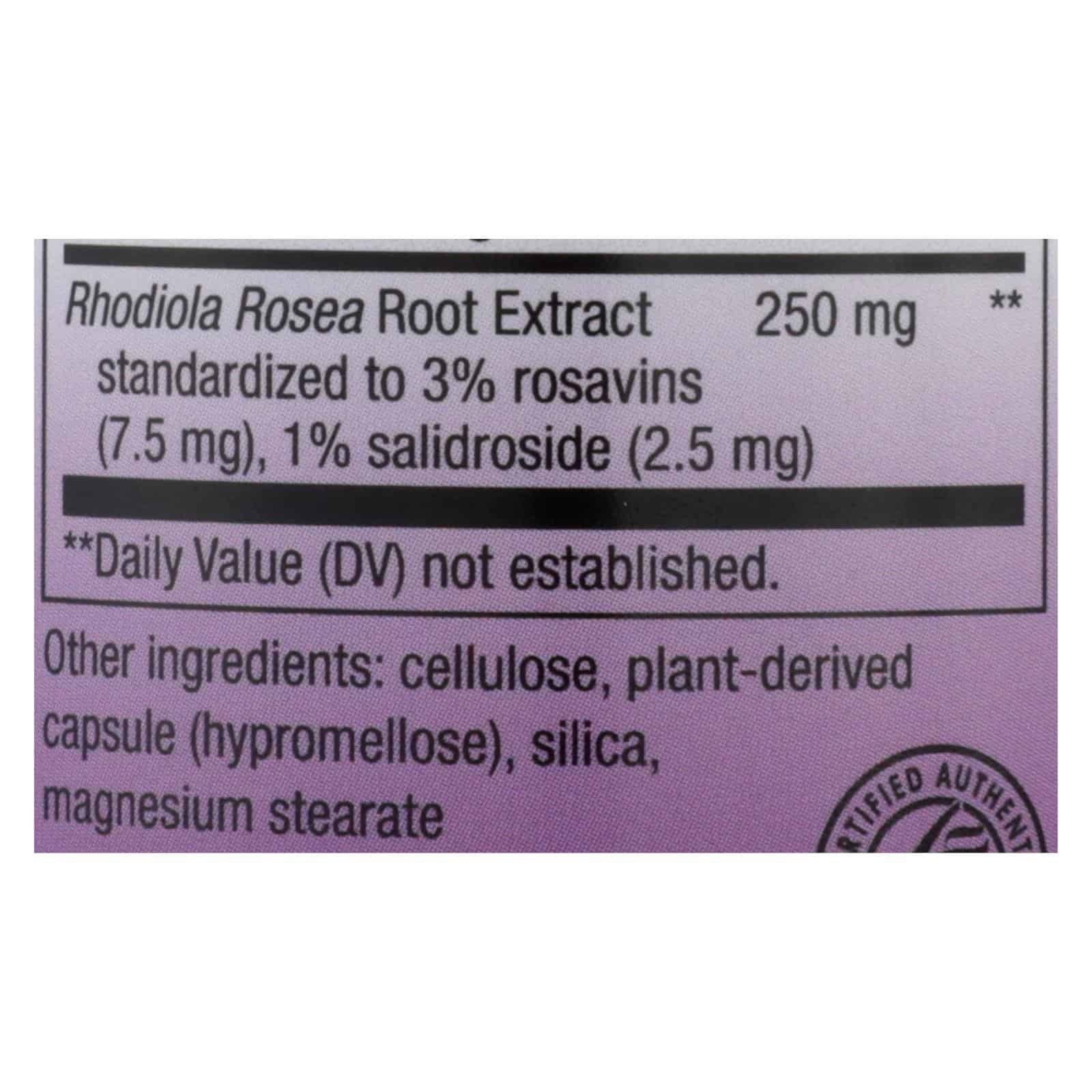 Nature's Way - Rhodiola Rosea Standardized - 60 Vcaps - Image 3