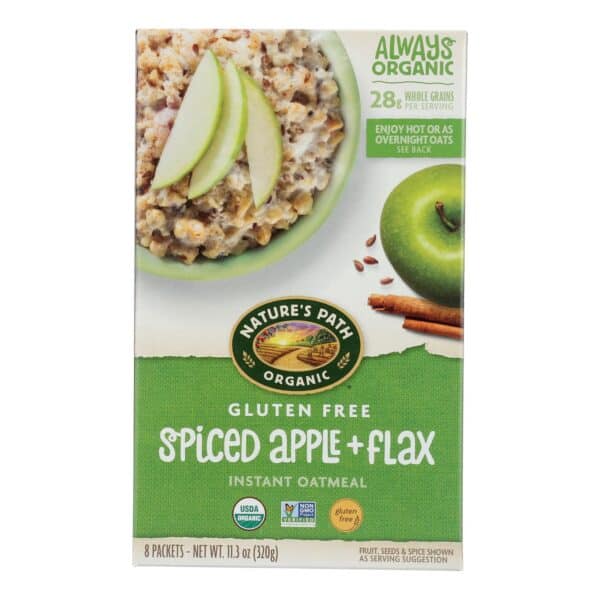 Nature's Path Organic Hot Oatmeal - Spiced Apple with Flax - Case of 6 - 11.3 oz. - Image 3
