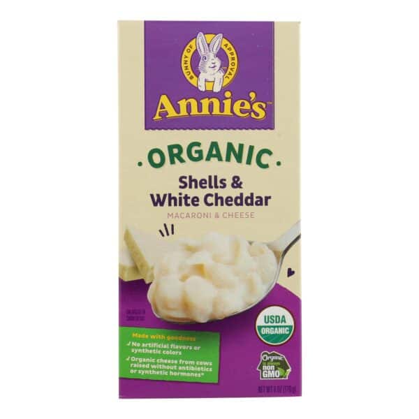 Annie's Homegrown Organic Shells and White Cheddar Macaroni and Cheese - Case of 12 - 6 oz. - Image 2