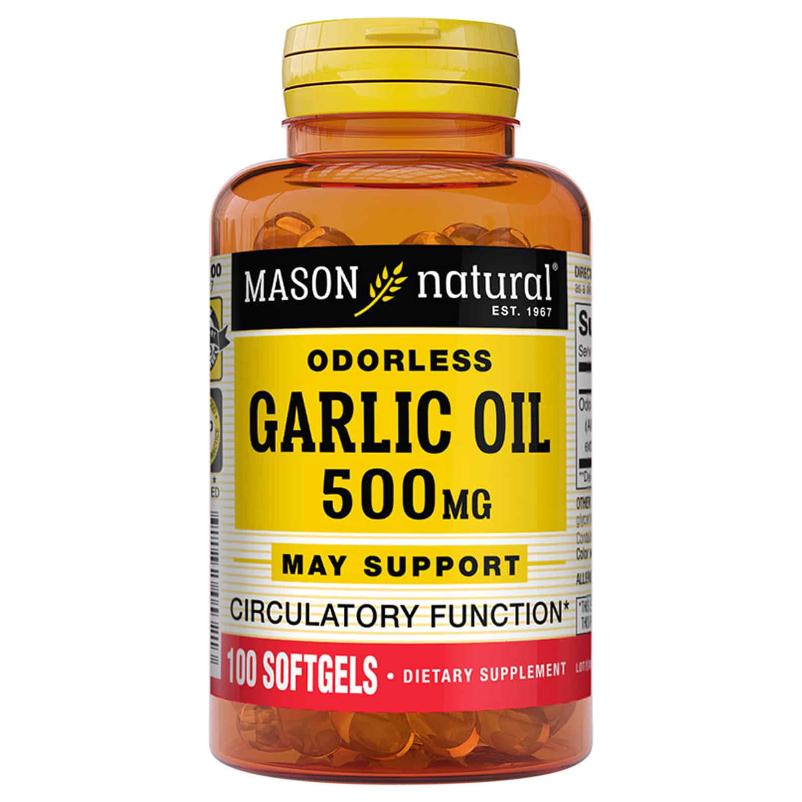 Mason Naturals - Garlic Oil 500mg Odorless - 1 Each - 100 SGEL - Image 2