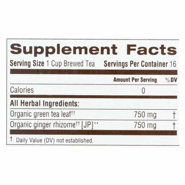 Traditional Medicinals Organic Green Tea Ginger - Case of 6 - 16 Bags - Image 2