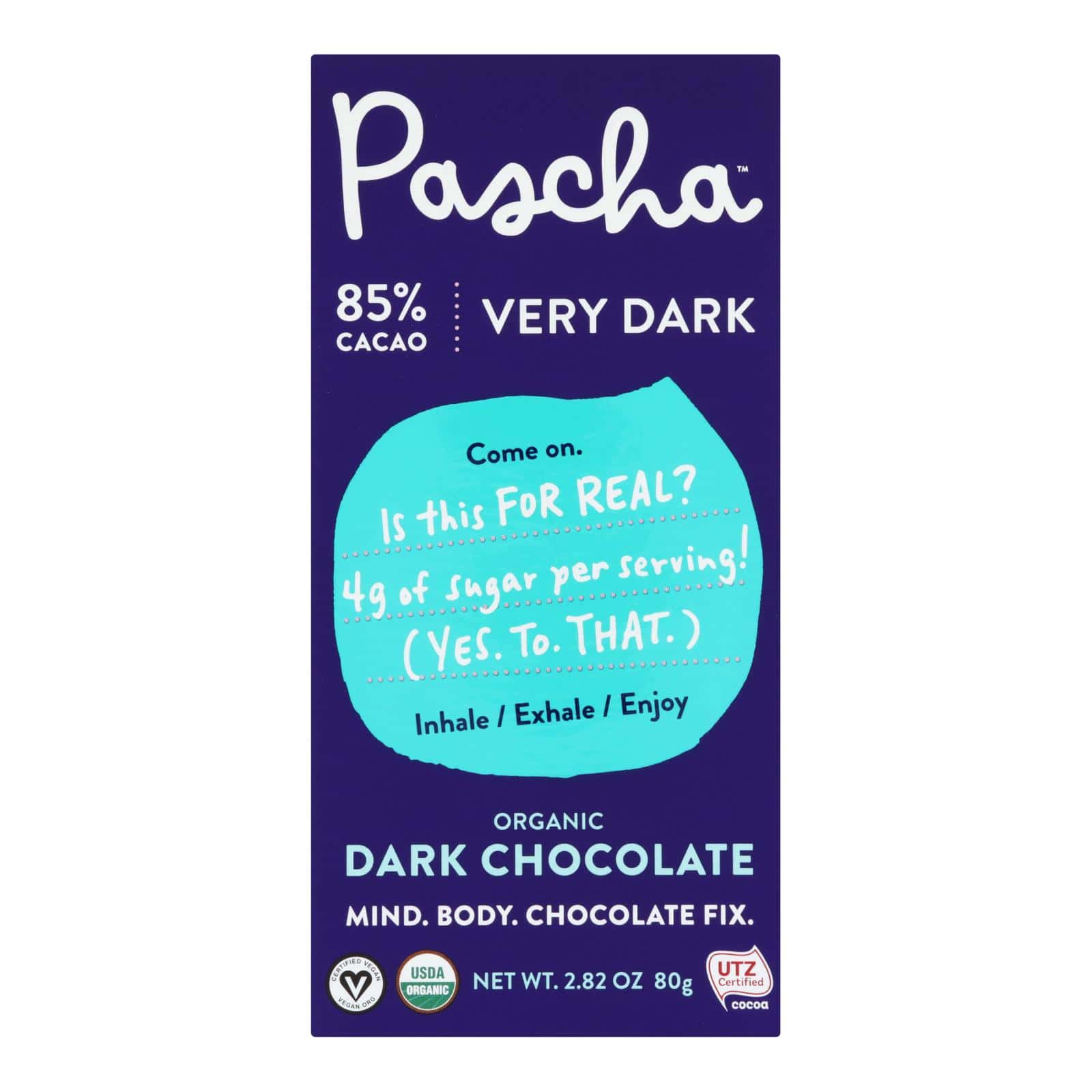 Pascha - Bar Chocolate 85% Cacao - Case of 10 - 2.82 OZ - Image 3
