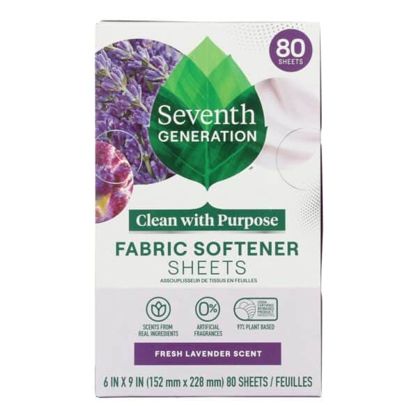 Seventh Generation - Fabric Softener Sheets Eucalyptus & Lavender - Case of 4-80 CT - Image 2