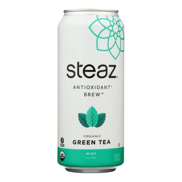 Steaz Lightly Sweetened Green Tea - Mint - Case of 12 - 16 Fl oz. - Image 2