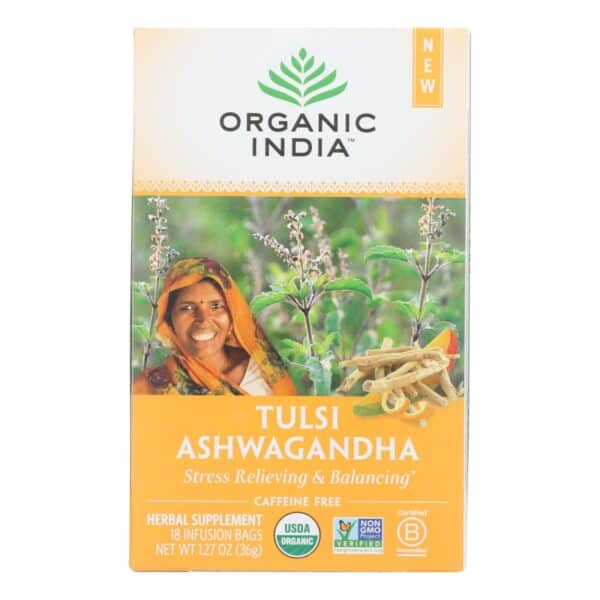 Organic India - Tulsi Ashwagandha - Case of 6 - 18 CT - Image 2