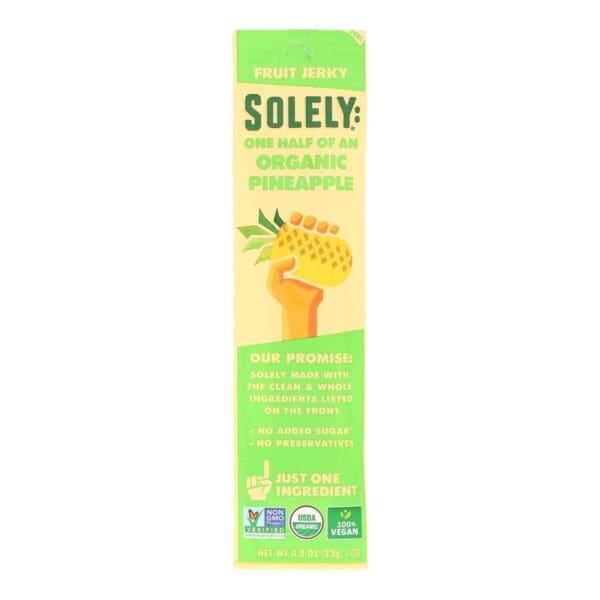 Solely Fruit - Fruit Jerky Pineapple - Case of 12 - .8 OZ