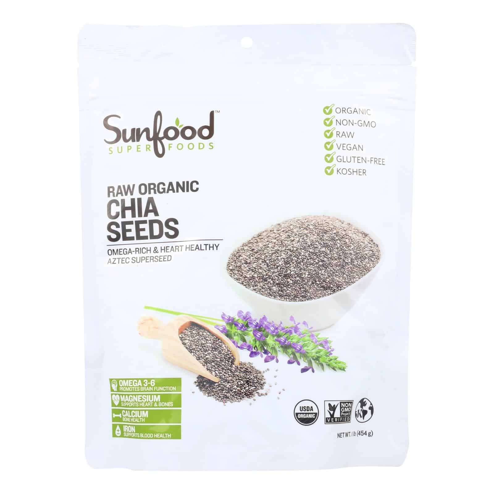 Sunfood Superfoods Raw Organic Chia Seeds - 1 Each - 1 LB - Image 2