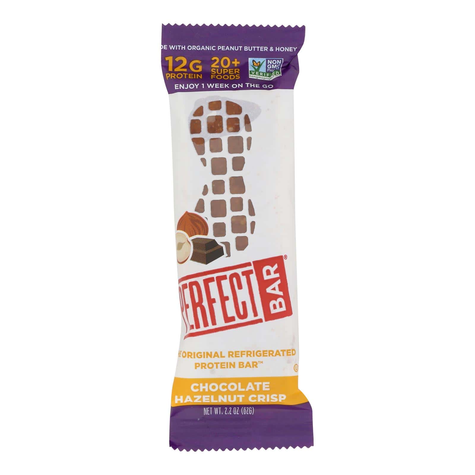 Perfect Bar - Bar Chocolate Hazelnut - Case of 8 - 2.2 OZ