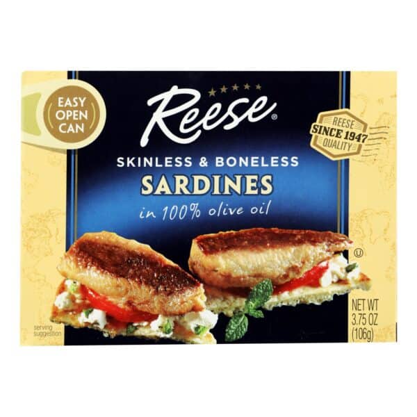 Reese Sardines - Skinless Boneless in Olive Oil - Case of 10 - 3.75 oz - Image 3