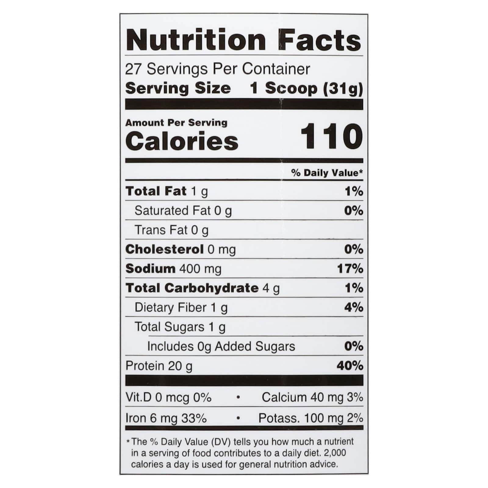 Pescience - Protn Pwdr Vegan Pbtr - EA of 1-1.84 LB