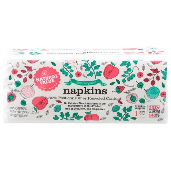 Natural Value - Lunch Napkins - Case of 24 - 120 CT