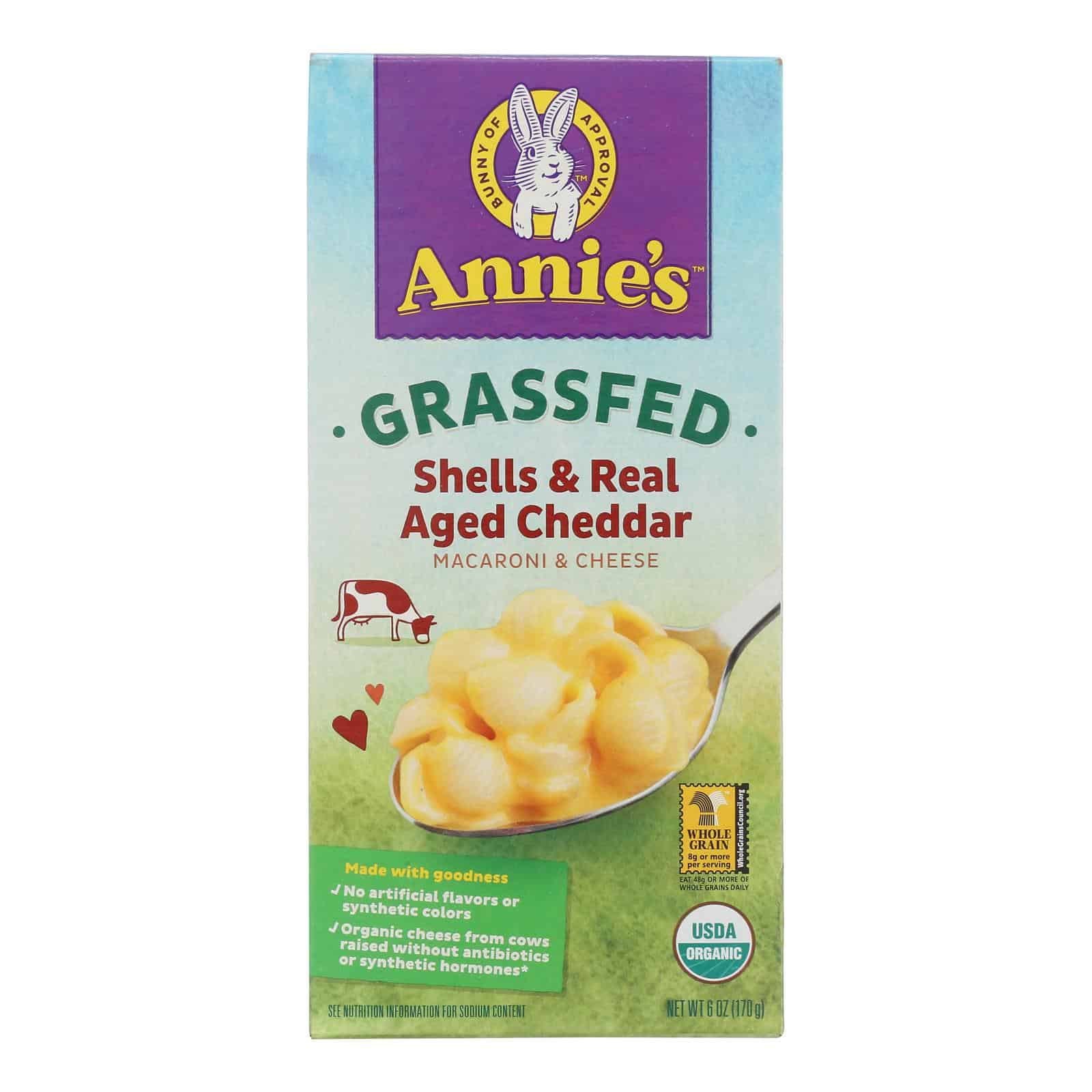 Annies Homegrown Macaroni and Cheese - Organic - Grass Fed - Shells and Real Aged Cheddar - 6 oz - case of 12 - Image 2