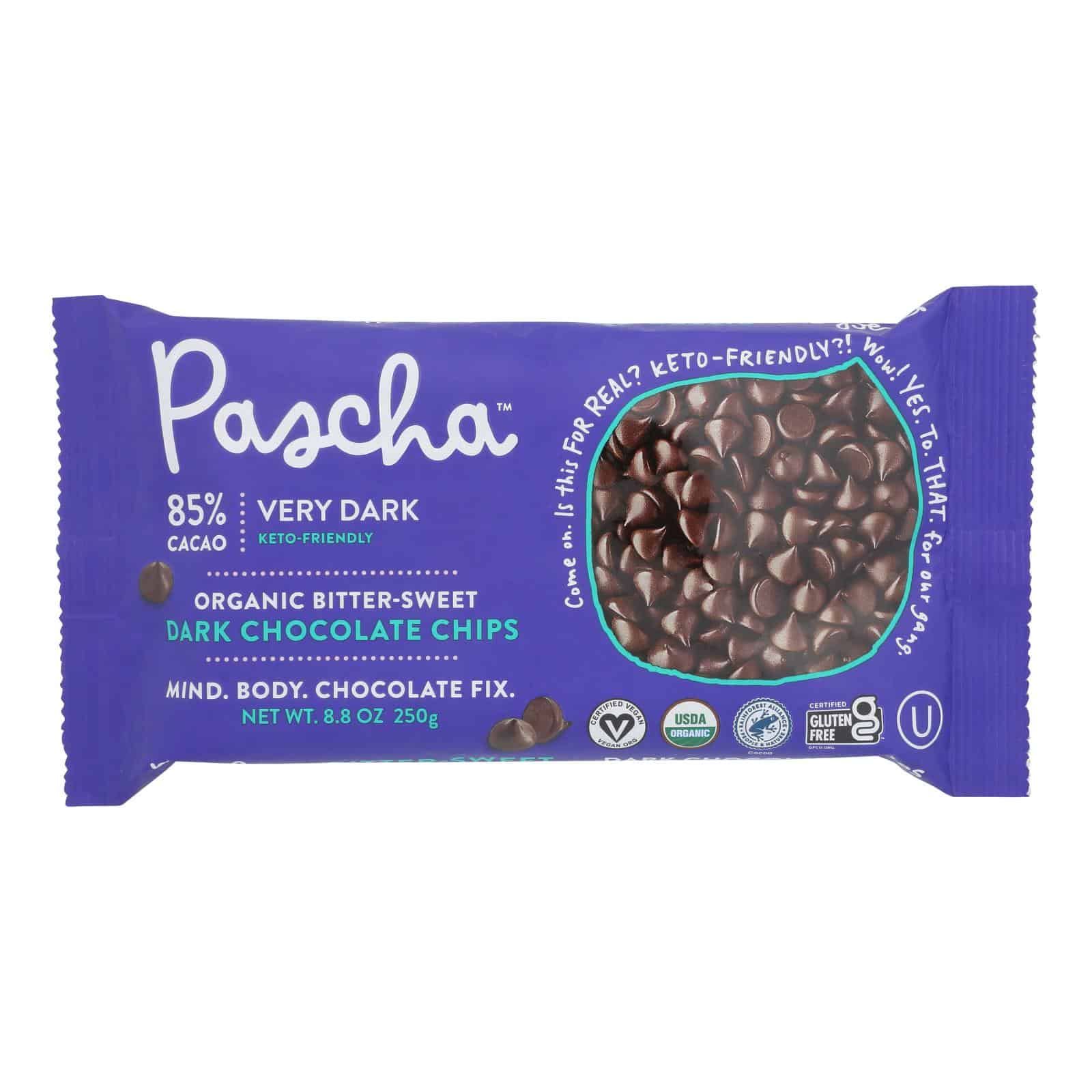 Pascha Organic Chocolate Chips -Bitter-Sweet Dark 85% - Case of 6 - 8.8 oz - Image 3