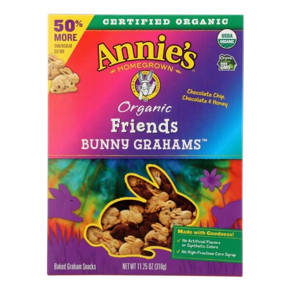 Annie's Homegrown Bunny Grahams - Organic - Friends - Case of 6 - 11.25 oz