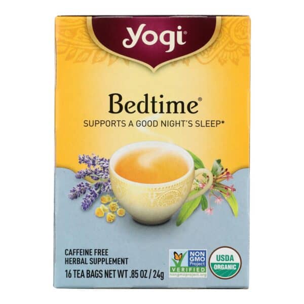 Yogi Bedtime Herbal Tea Caffeine Free Chamomile - 16 Tea Bags - Case of 6 - Image 3
