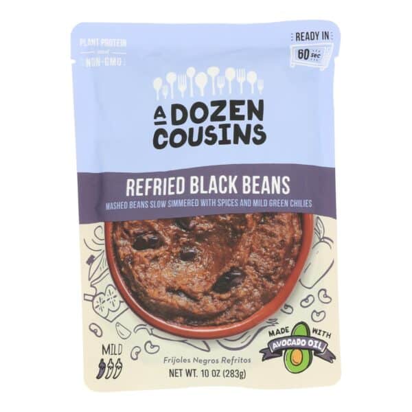 A Dozen Cousins - Black Beans Refried - Case of 6-10 OZ
