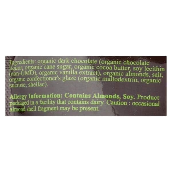 Next Organics Organic Dark Chocolate - Almonds - Case of 6 - 4 oz.