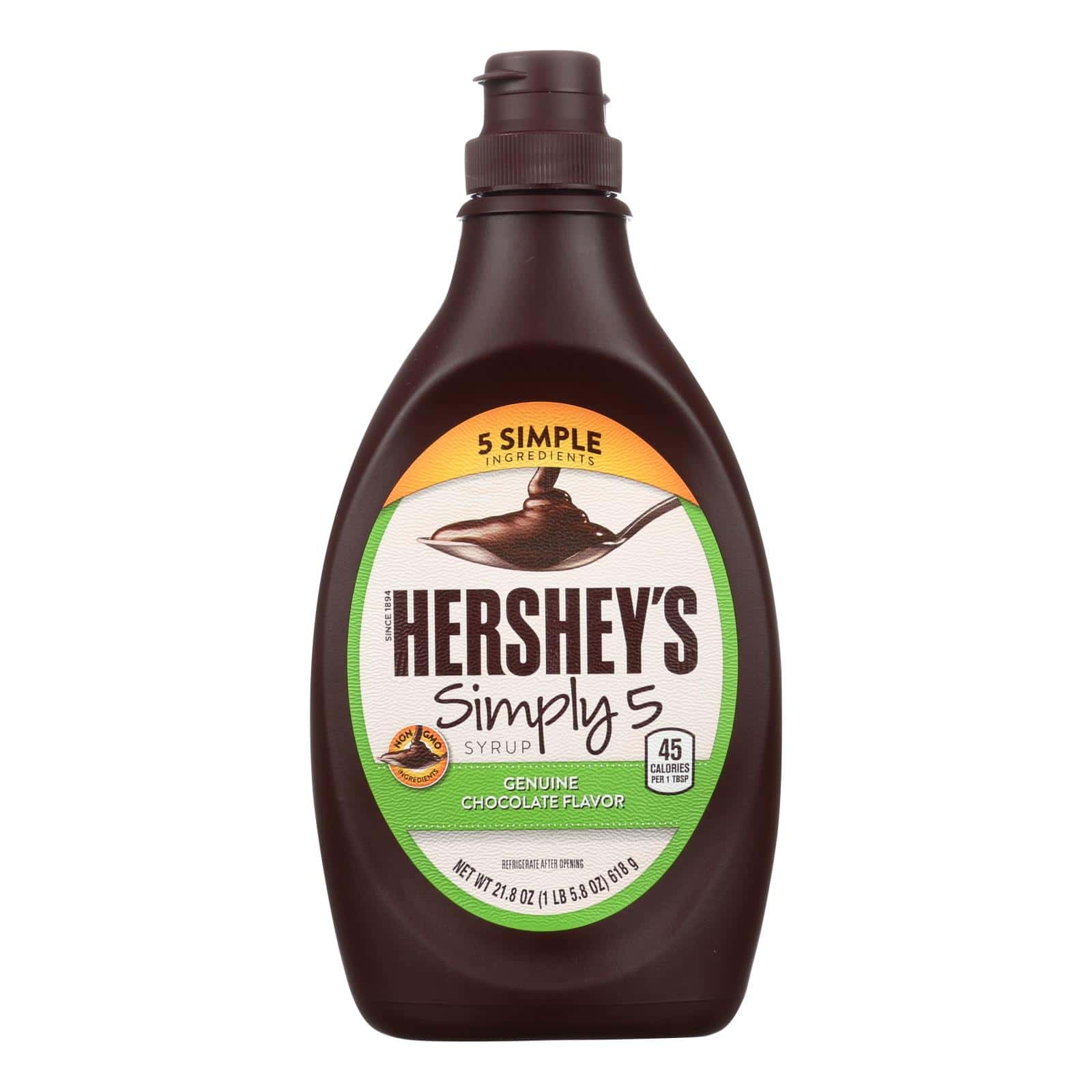 Hershey Chocolate Syrup - Simply 5 - Case of 12 - 21.8 oz - Image 2