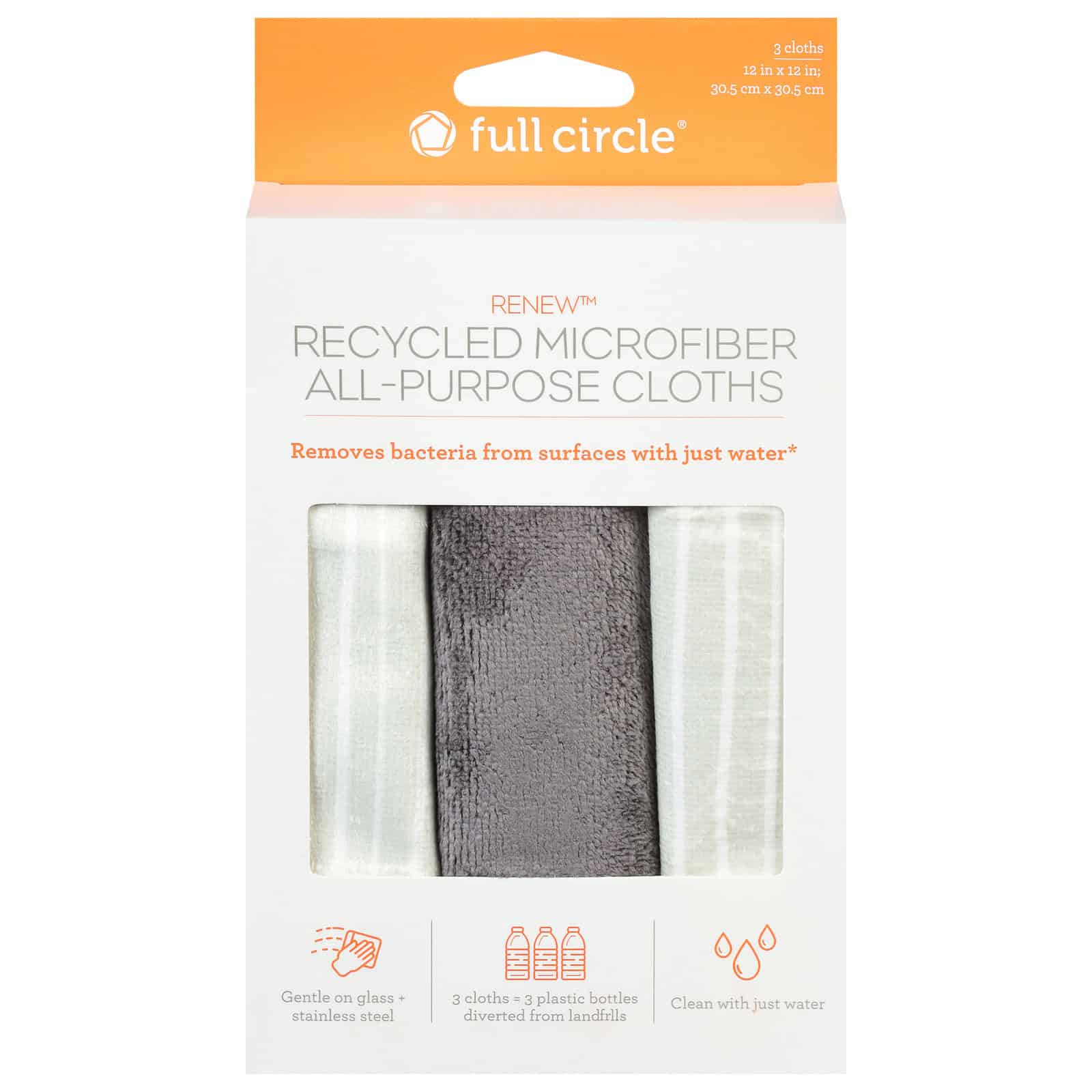 Full Circle Home - Cloths Microfiber Stripes - Case of 6-3 CT