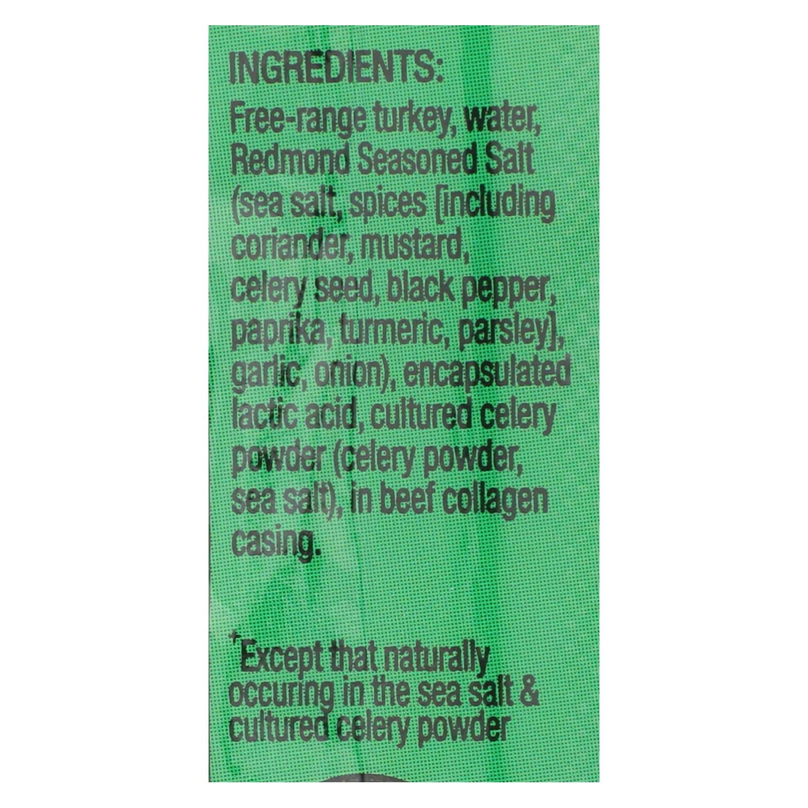 Nick's Sticks Snack Sticks - Turkey - Case of 25 - 1.7 oz.