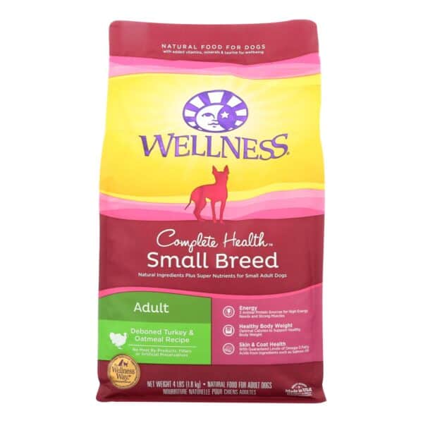 Wellness Pet Products Dog Food - Turkey and Oatmeal Recipe - Case of 6 - 4 lb. - Image 3