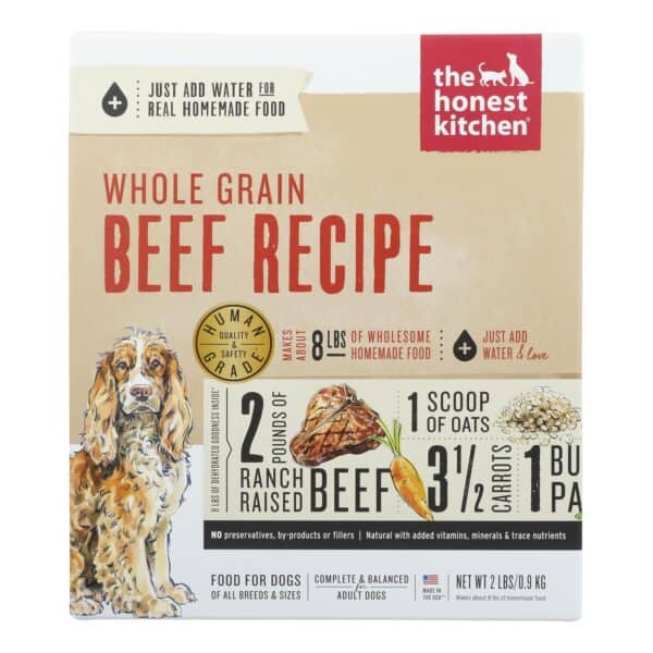 The Honest Kitchen - Dog Food - Whole Grain Beef Recipe - Case of 6 - 2 lb.