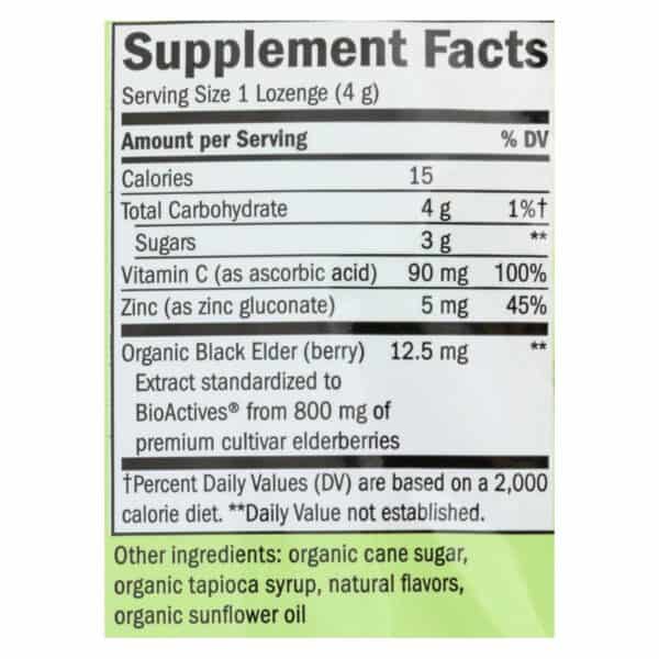 Nature's Way Sambucus Mint Flavored Zinc Lozenges  - 1 Each - 24 CT - Image 2