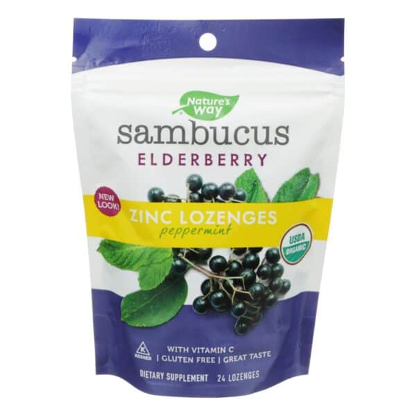 Nature's Way Sambucus Mint Flavored Zinc Lozenges  - 1 Each - 24 CT - Image 3