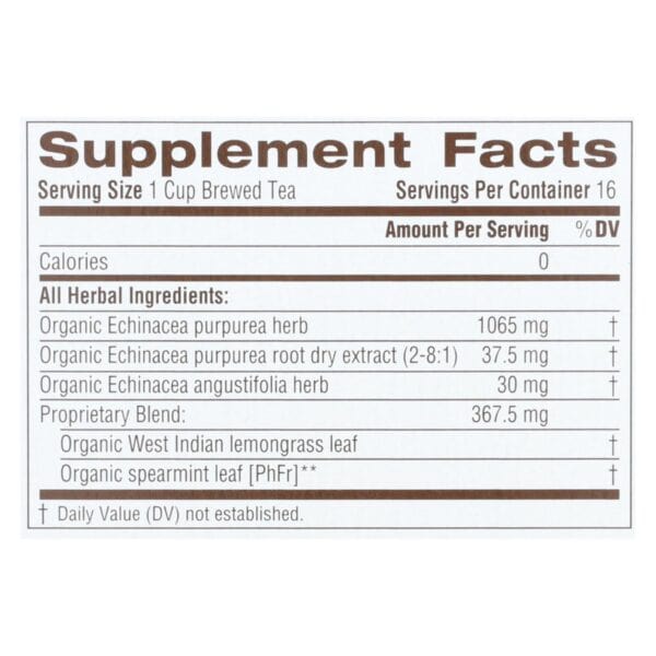 Traditional Medicinals Organic Echinacea Plus Tea - Caffeine Free - 16 Bags - Image 3