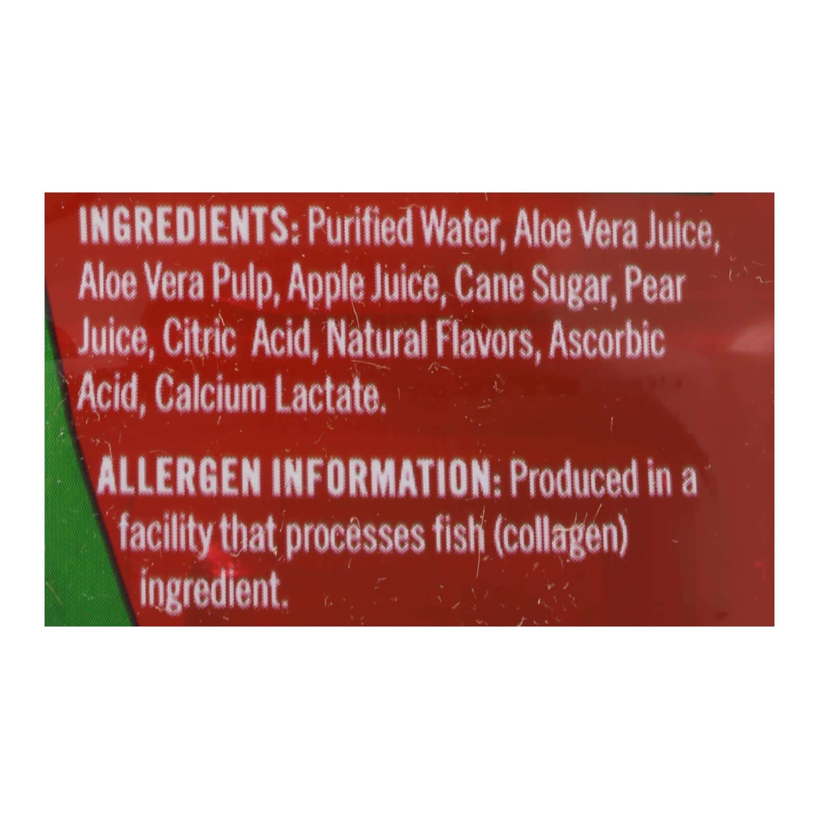 Alo Original Crisp Aloe Vera Juice Drink - Fuji Apple and Pear - Case of 12 - 16.9 fl oz.
