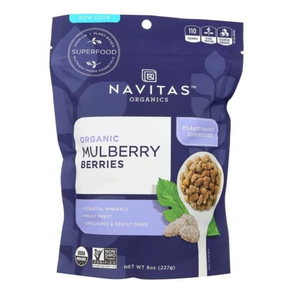 Navitas Naturals Mulberry Berries - Organic - Sun-Dried - 8 oz - case of 12 - Image 3