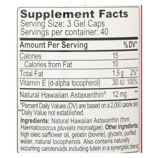 Bioastin 4Mg Astaxanthin Microalgae  - 1 Each - 120 CAP - Image 2