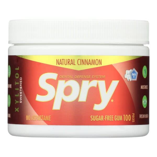 Spry Chewing Gum - Xylitol - Cinnamon - 100 count - 1 each - Image 2