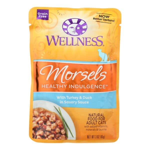 Wellness Pet Products Cat Food - Morsels with Turkey and Duck In Savory Sauce - Case of 24 - 3 oz. - Image 3