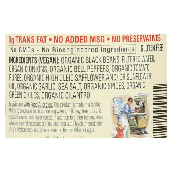 Amy's - Organic Light In Sodium Refried Black Beans - Case of 12 - 15.4 oz. - Image 2