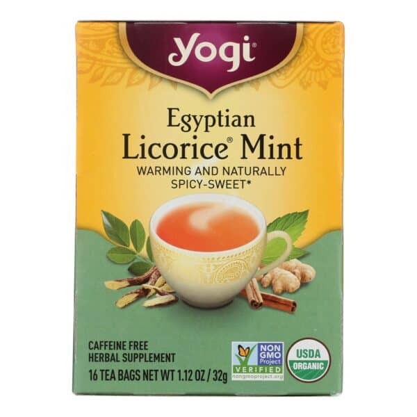 Yogi Egyptian Licorice - Mint - Case of 6 - 16 Bags