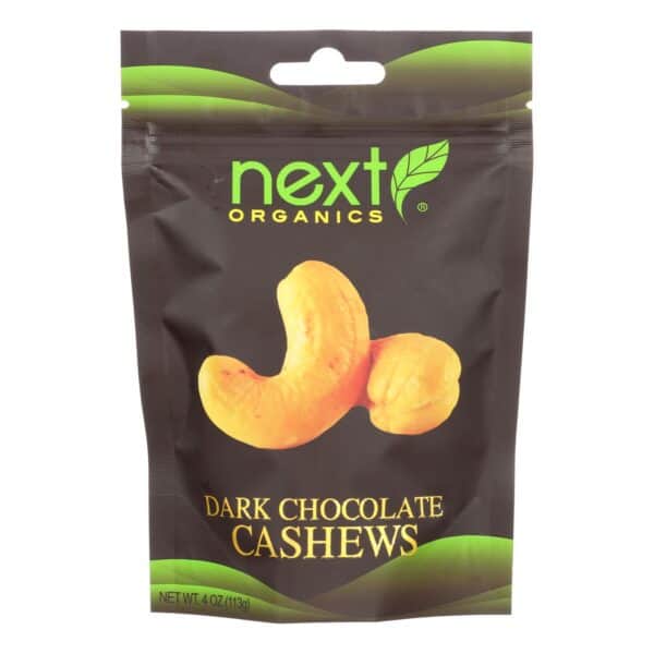 Next Organics Cashews, Dark Chocolate  - Case of 6 - 4 OZ - Image 2
