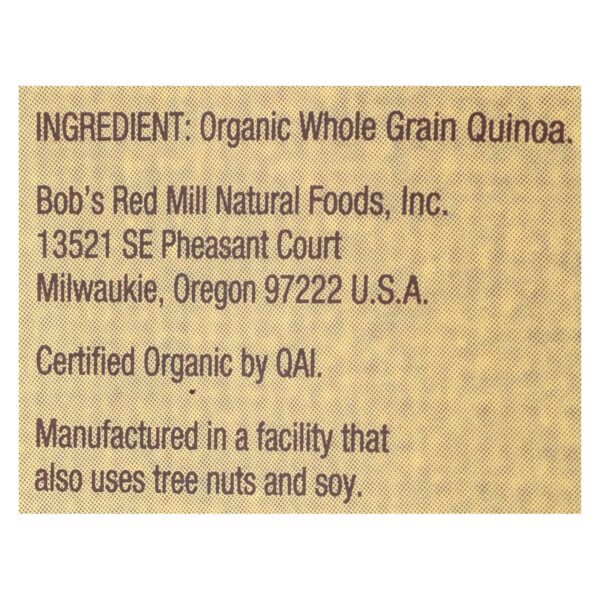 Bob's Red Mill Organic Whole Grain Quinoa - Case of 4 - 26 OZ