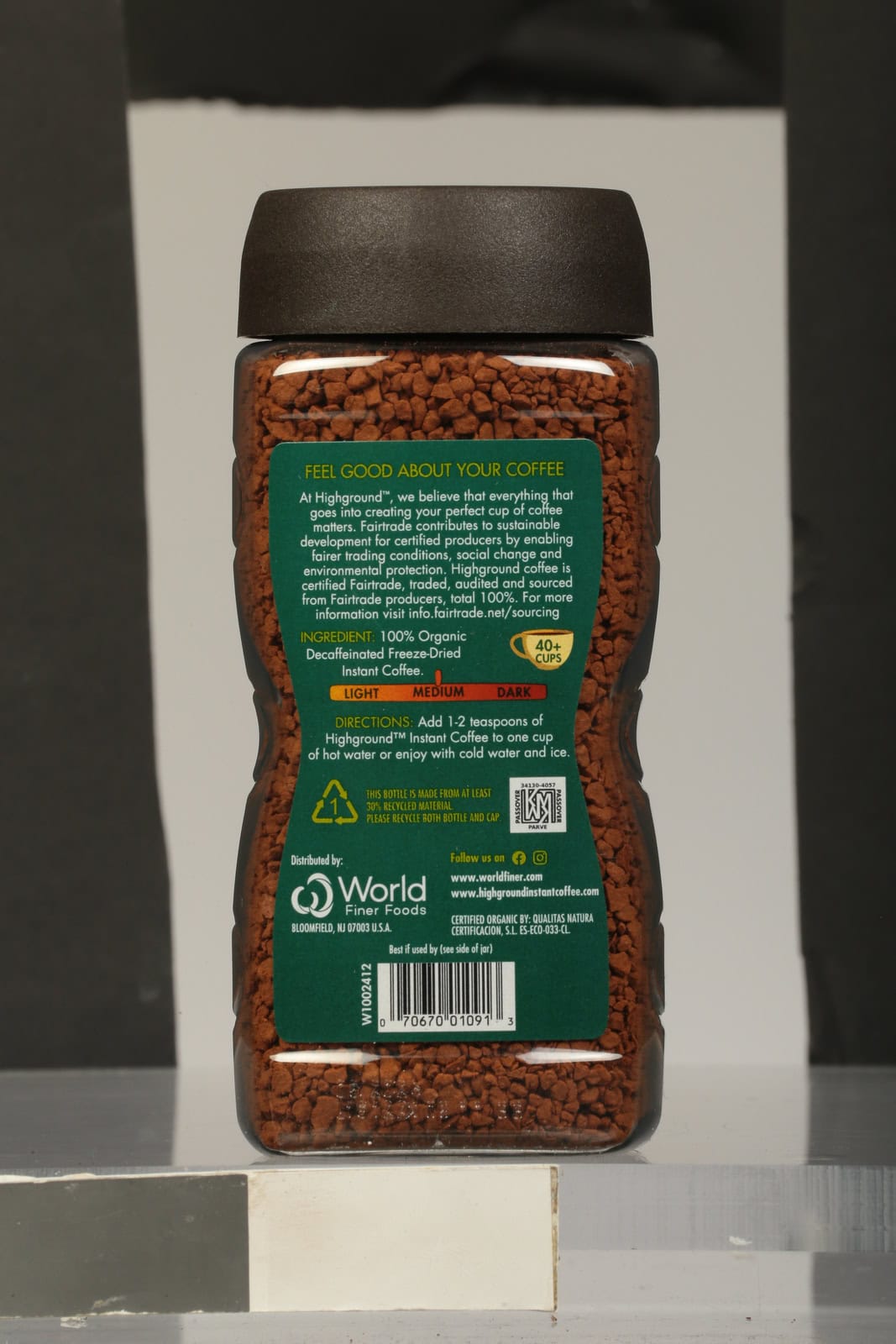 Highground - Coffee Decaf Instant - Case of 6 - 3.53 OZ - Image 2