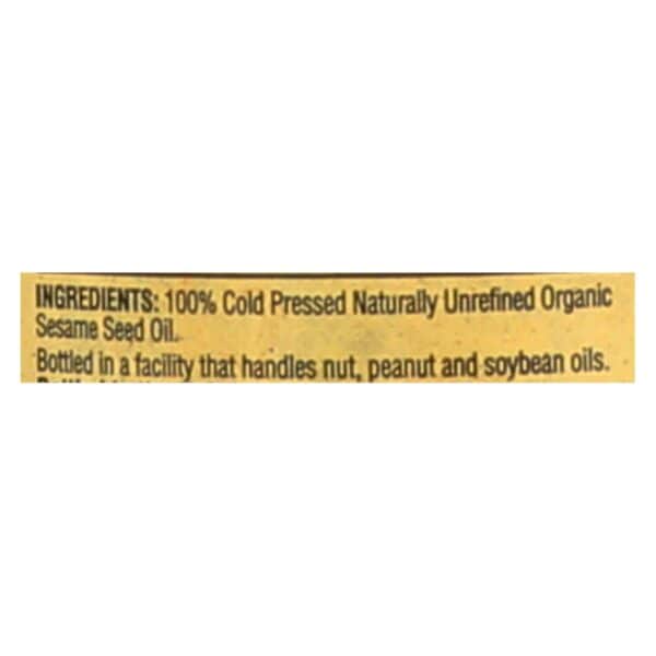 Napa Valley Naturals Organic Cold Pressed Sesame Oil - Case of 12 - 12.7 Fl oz. - Image 2