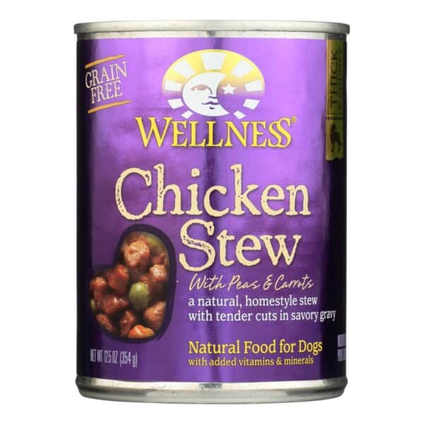 Wellness Pet Products Dog Food - Chicken with Peas and Carrots - Case of 12 - 12.5 oz. - Image 2