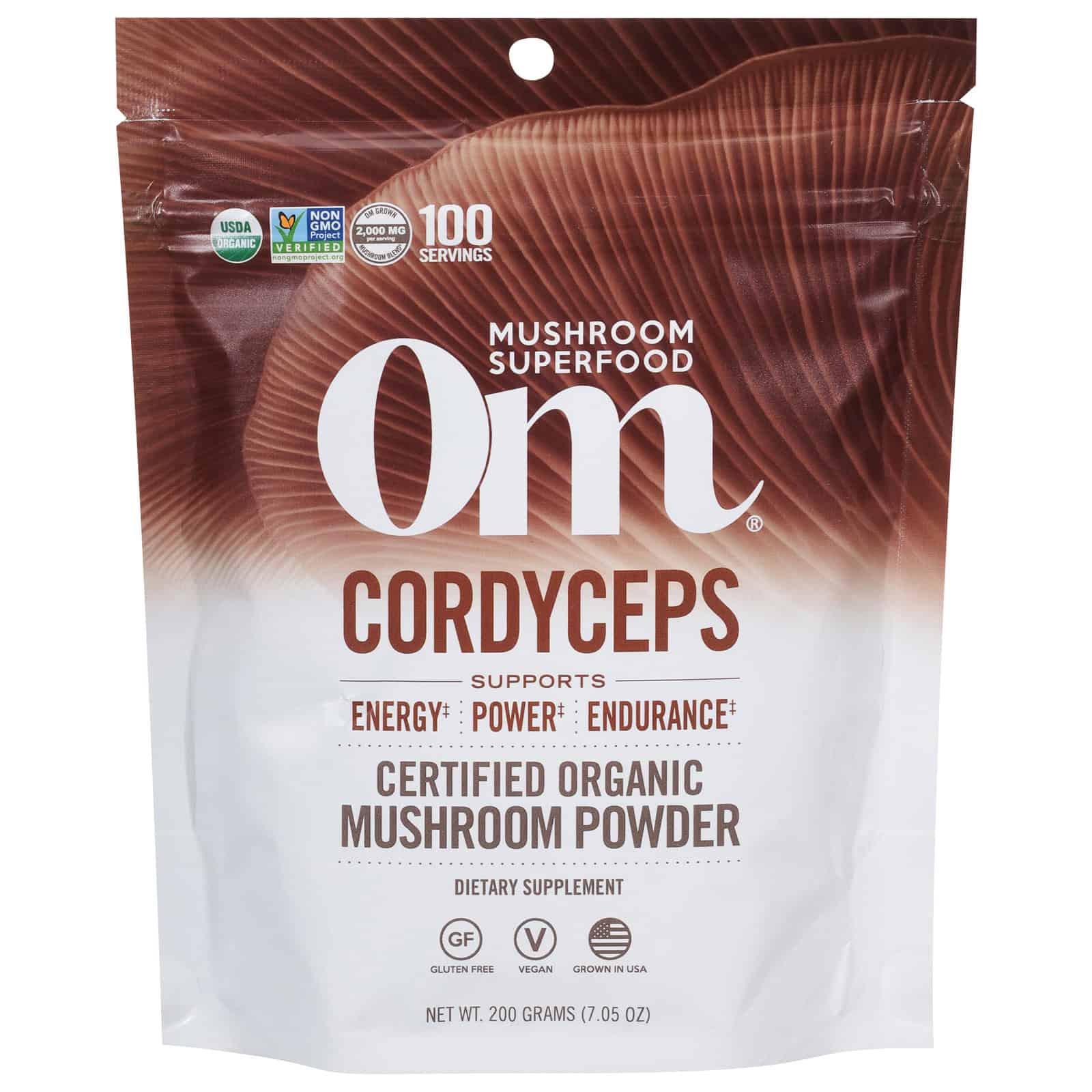 Om - Cordyceps Organic Powder 200grm - 1 Each -7.05 OZ - Image 2