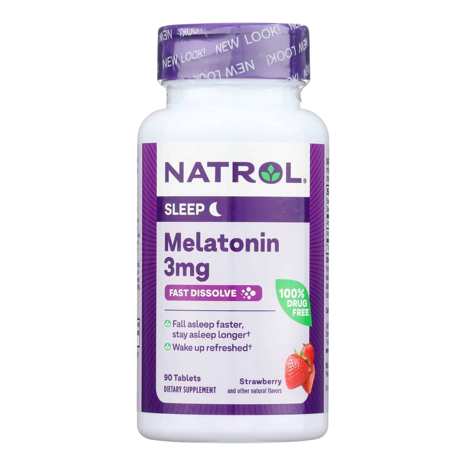 Natrol Melatonin Fast Dissolve Strawberry - 3 mg - 90 Tablets - Image 3