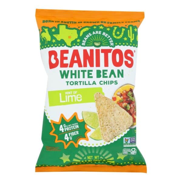Beanitos - White Bean Chips - Hint of Lime - Case of 6 - 5 oz.