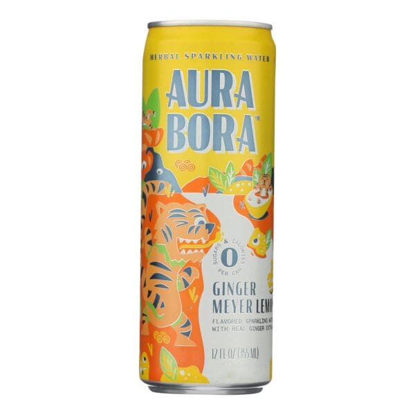 Aura Bora - Sparkling Water Ginger Mey Lemon - Case of 12-12 FZ - Image 3