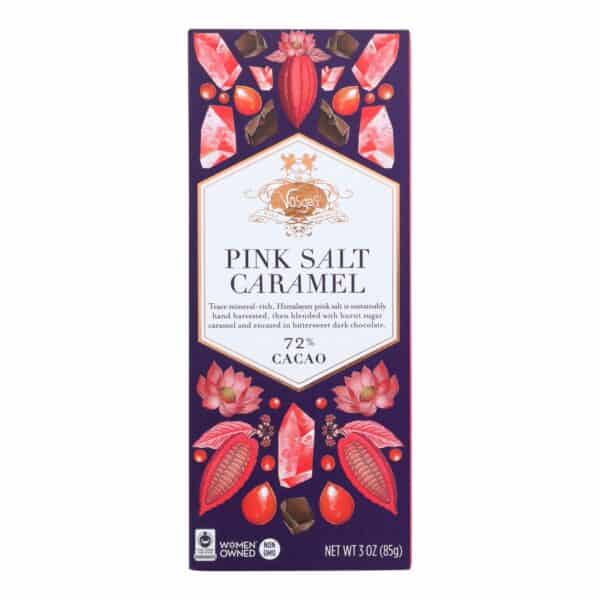 Vosges Haut-Chocolat 72% Cocoa Burnt Caramel Bar - Pink Salt - Case of 12 - 3 oz - Image 2